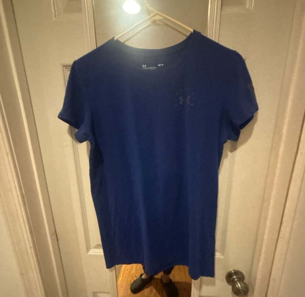 Kids Under Armour Freedom Flag T-Shirt Size MD/M Royal Blue HeatGear